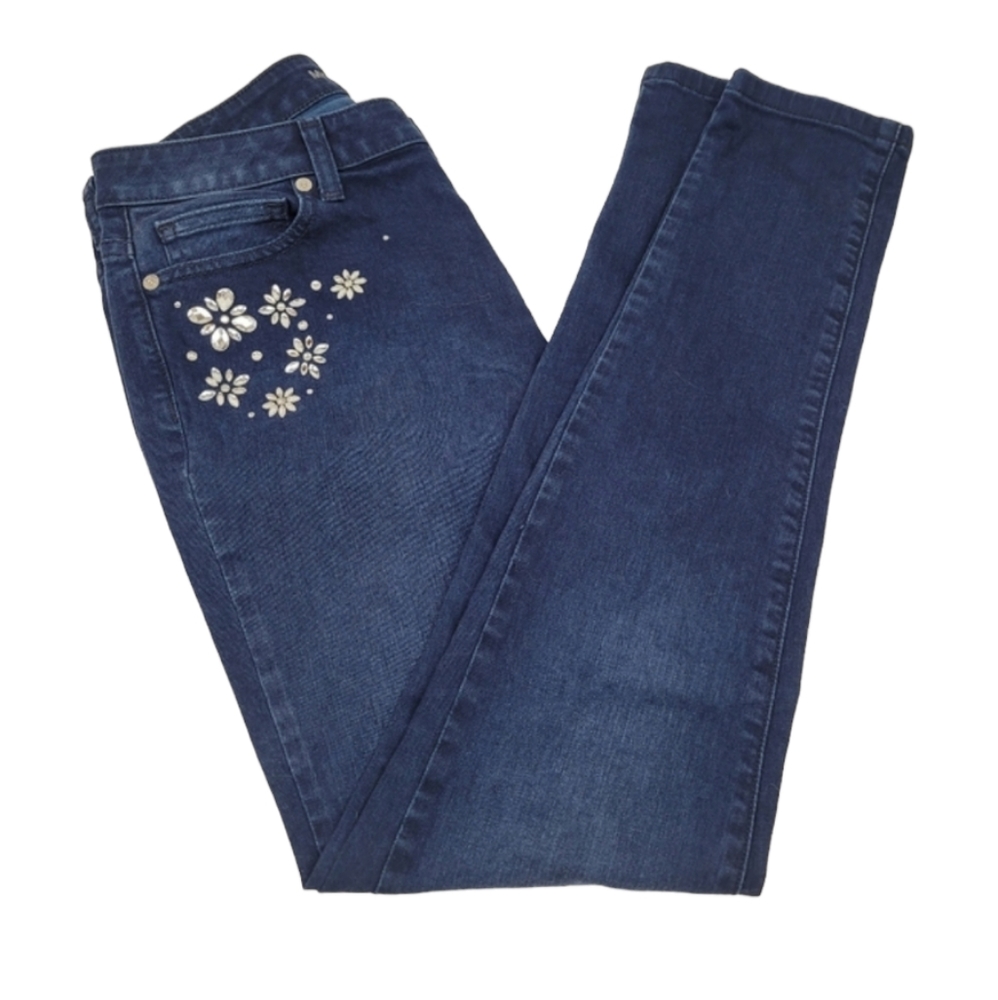 Michael Kors Embellished Izzy Skinny Denim Jeans Size 4